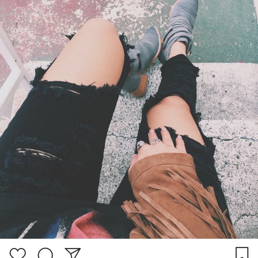 Carmar Size 24 ripped black jeans